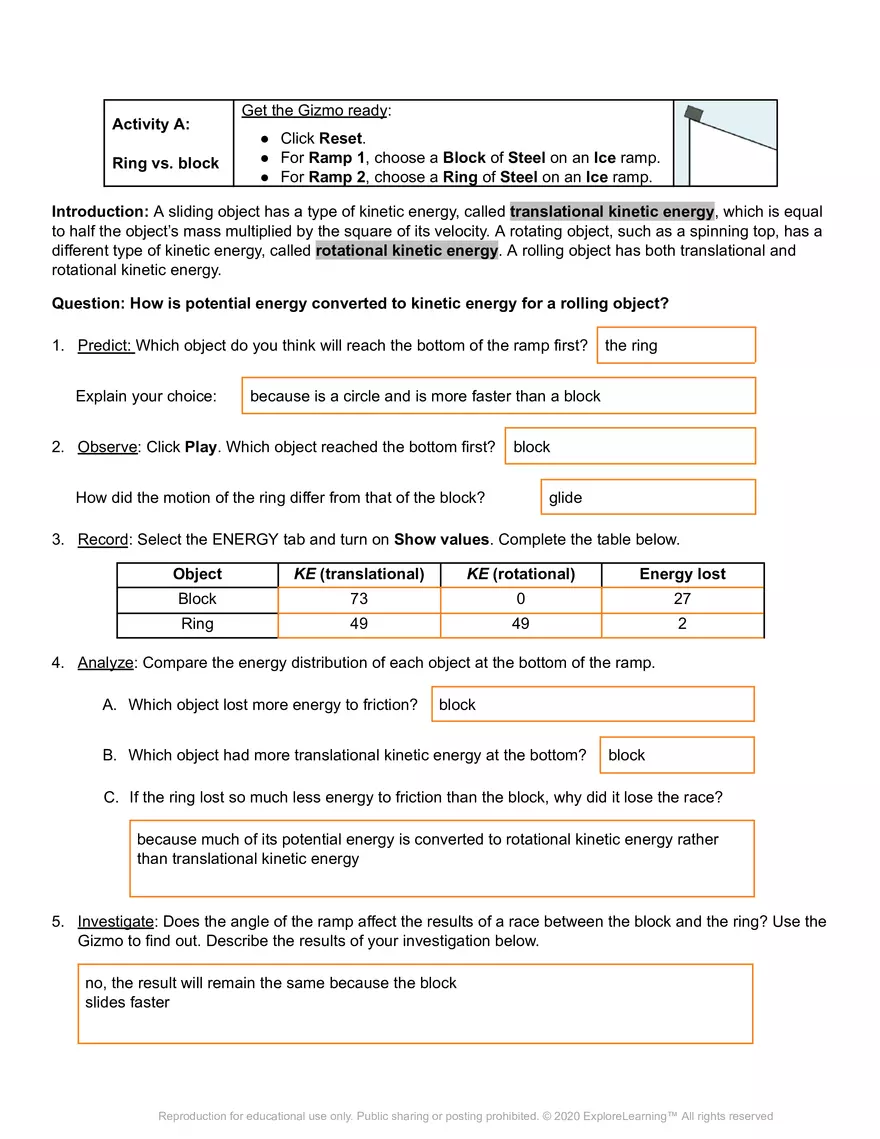 Gizmo Inclined Plane - Rolling Objects - Page 2