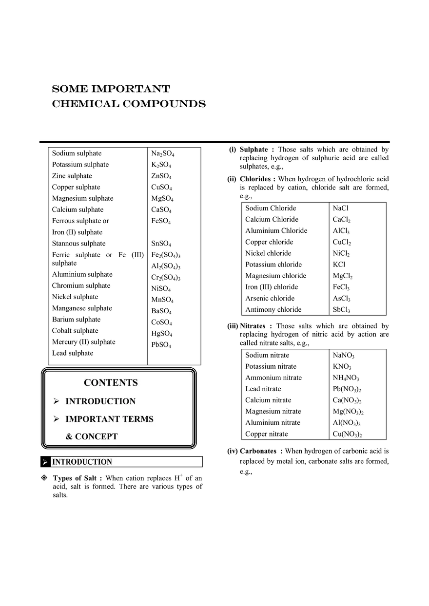 Some Important Chemical Compounds - Page 1