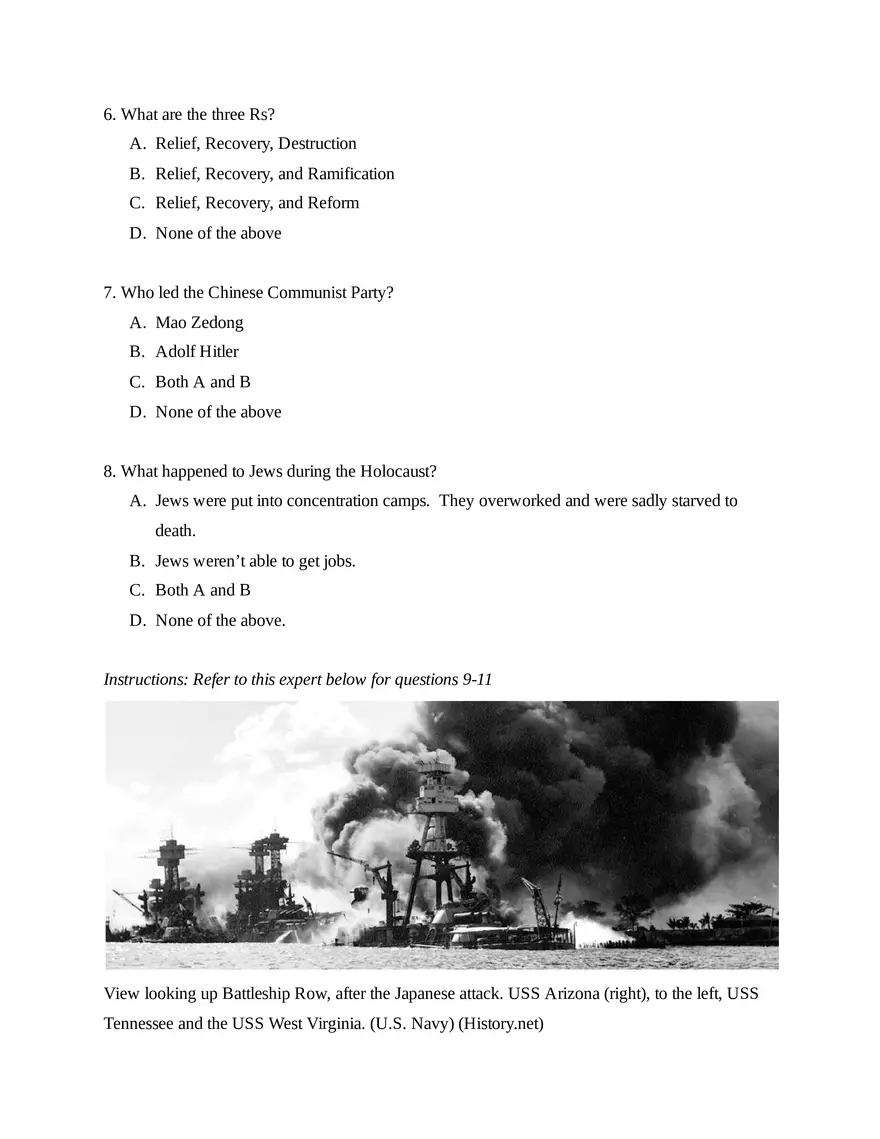AP World History Unit 7 Quiz - Page 2