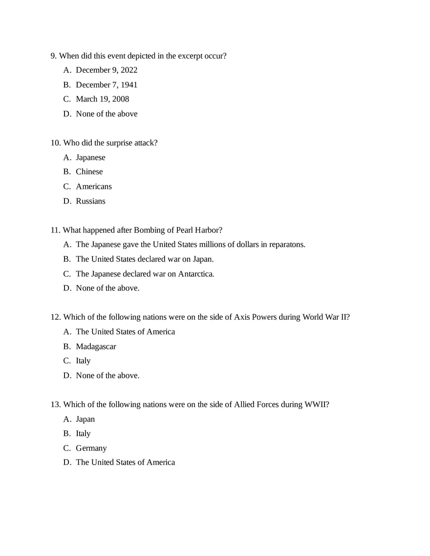 AP World History Unit 7 Quiz - Page 3