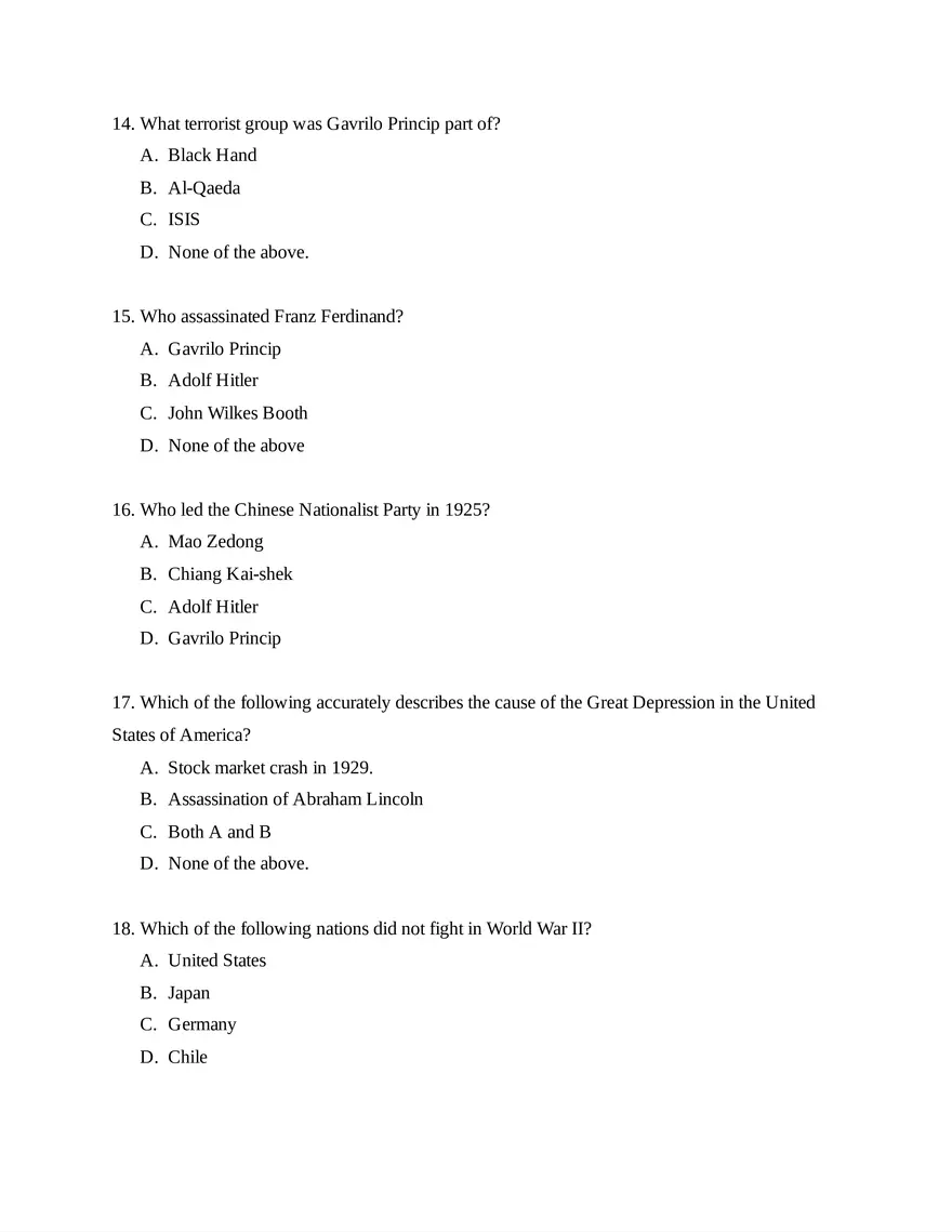 AP World History Unit 7 Quiz - Page 4