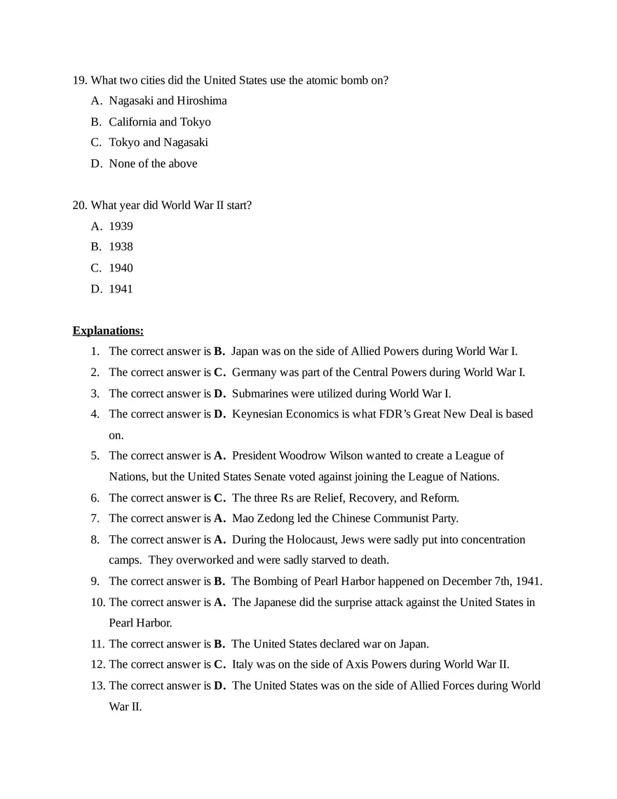 AP World History Unit 7 Quiz - Page 5
