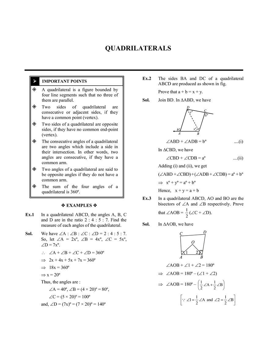 Quadrilaterals Notes - Page 1
