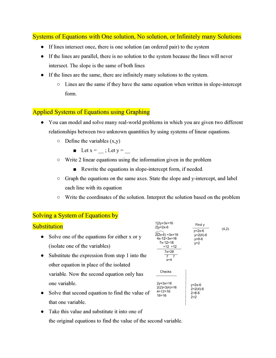 Pre Algebra Solving Systems of Equations - Page 3