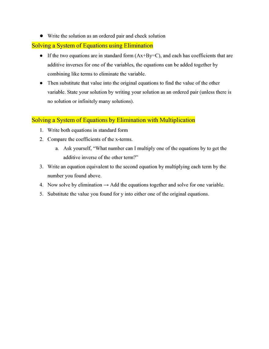 Pre Algebra Solving Systems of Equations - Page 4