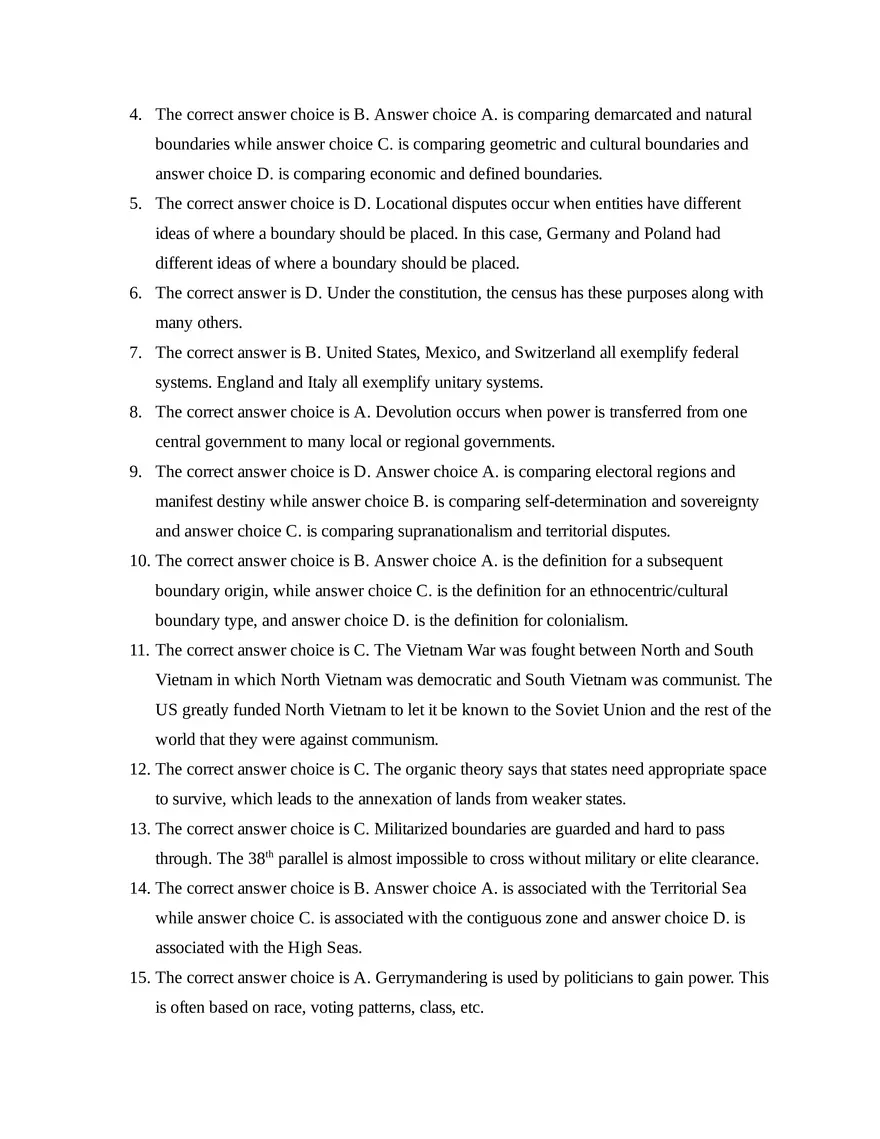 AP Human Geography Unit 4 Quiz - Page 7