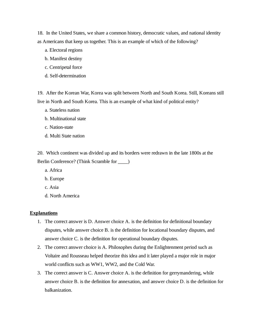 AP Human Geography Unit 4 Quiz - Page 6