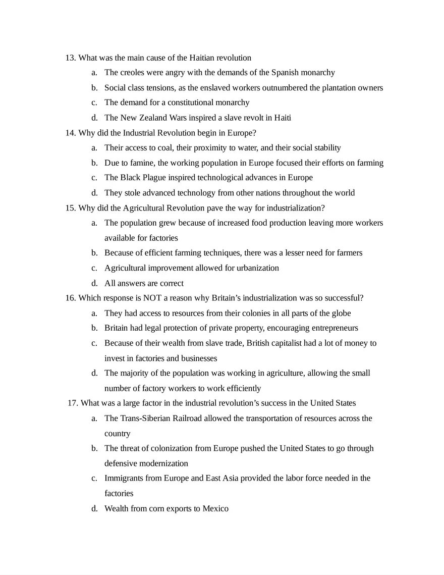 AP World History Unit 5 Quiz - Page 6