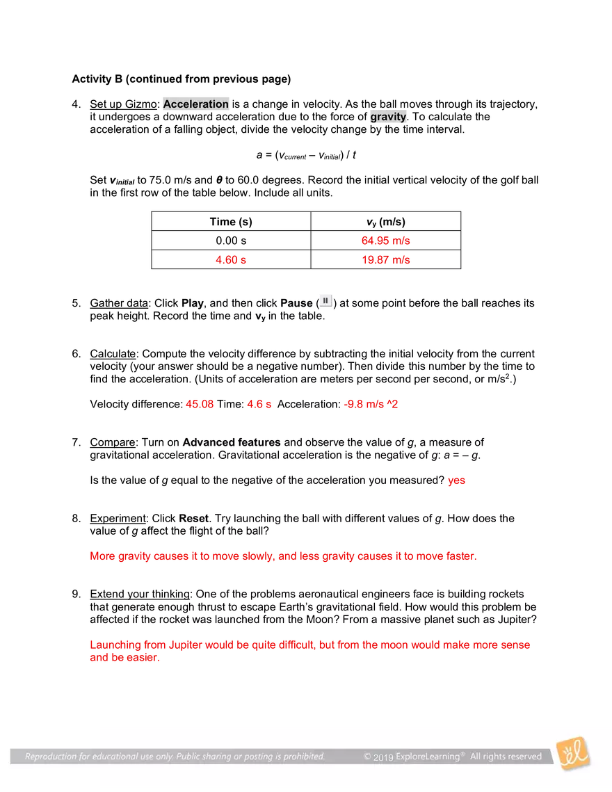 Student Exploration: Golf Range - Page 4