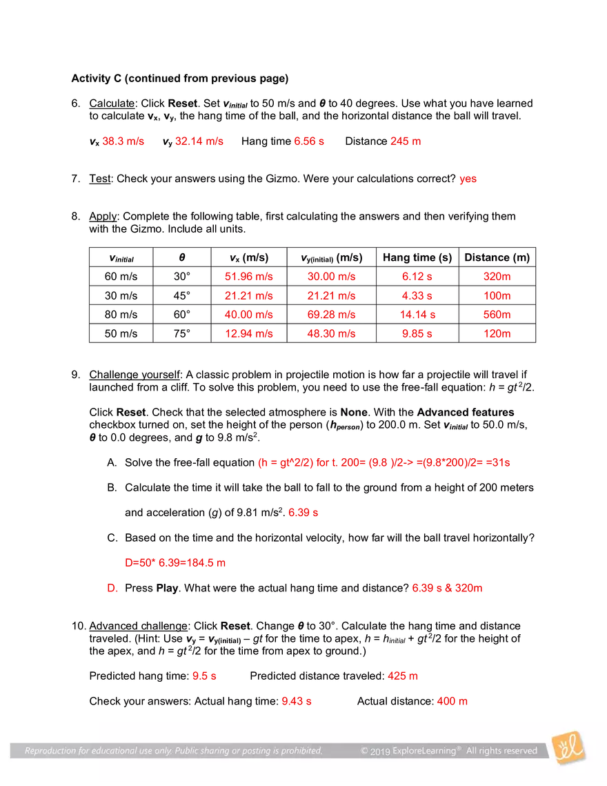 Student Exploration: Golf Range - Page 6