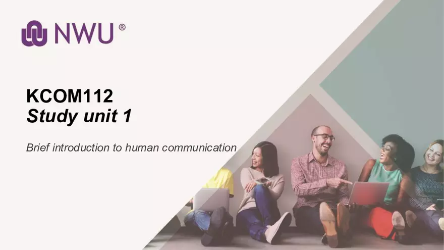 KCOM112 Study Unit #1 - Page 1