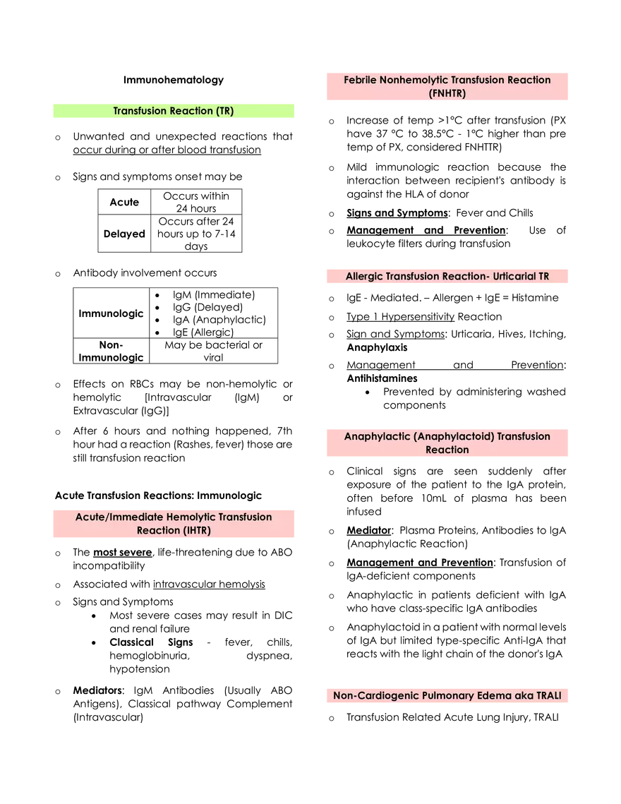 Immunohematology Lecture - Page 34