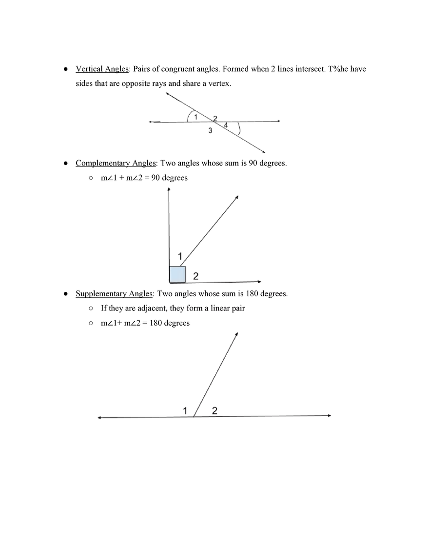 Pre Algebra Angle Relationships - Page 2