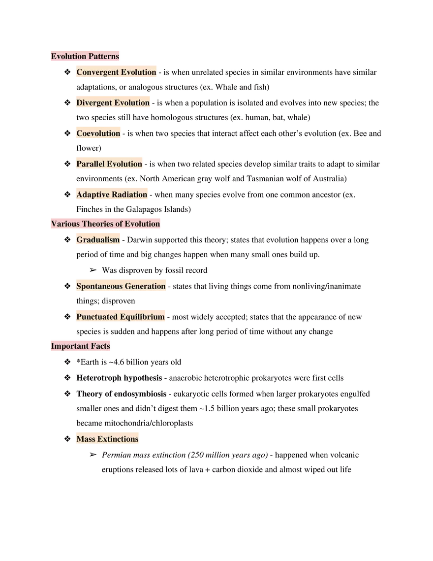 Test Guide Unit 4 Evolution & Biodiversity - Page 8