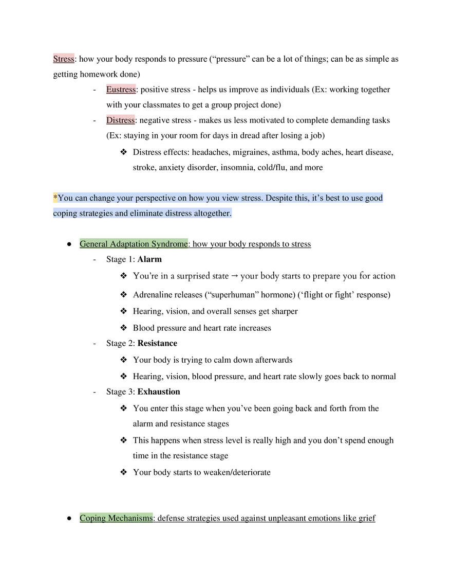 Health Course Study Guide - Page 13