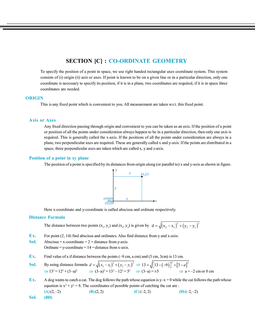 Basic Maths Section [C] Co-Ordinate Geometry - Page 1
