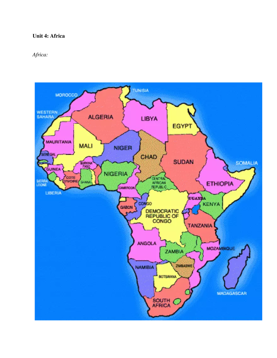 Global Cultures Unit 4 Africa - Page 1