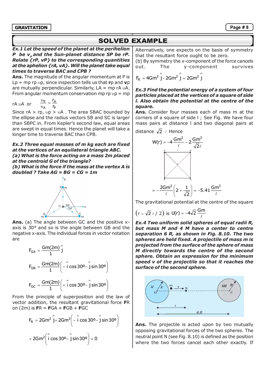 Gravitation Solved Example - Page 1