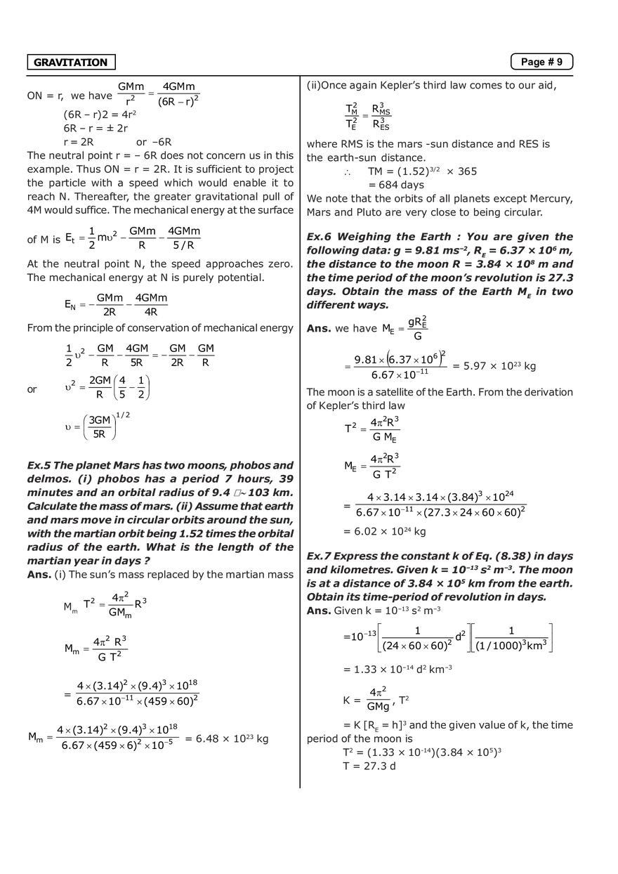 Gravitation Solved Example - Page 2