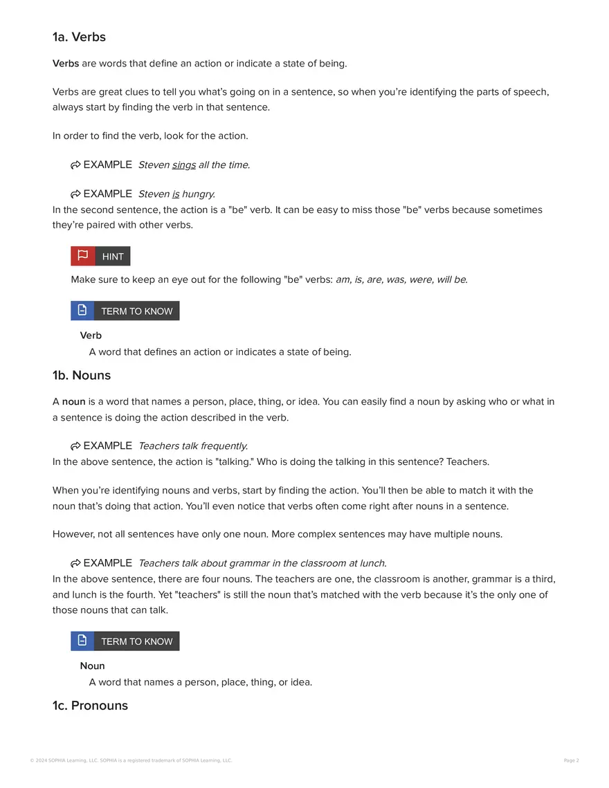 Parts of Speech - Page 2