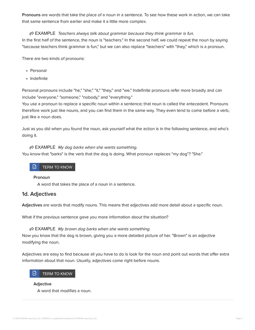 Parts of Speech - Page 3