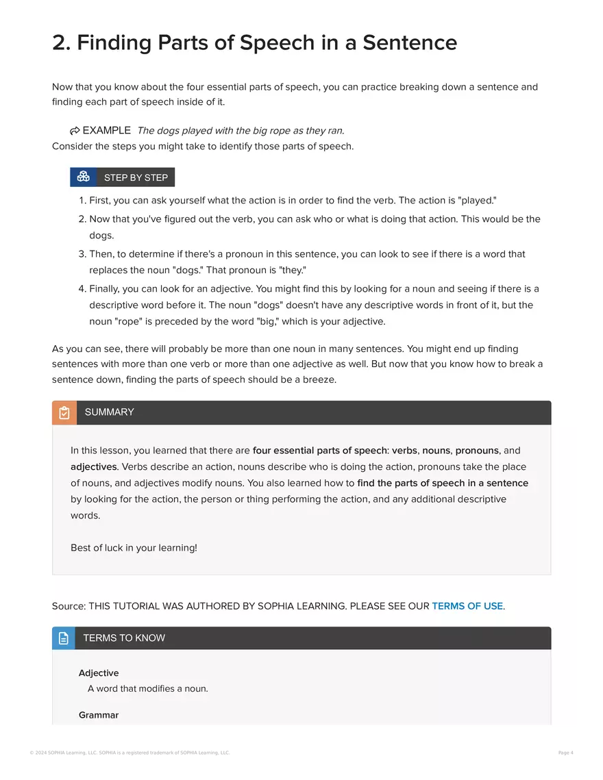 Parts of Speech - Page 4