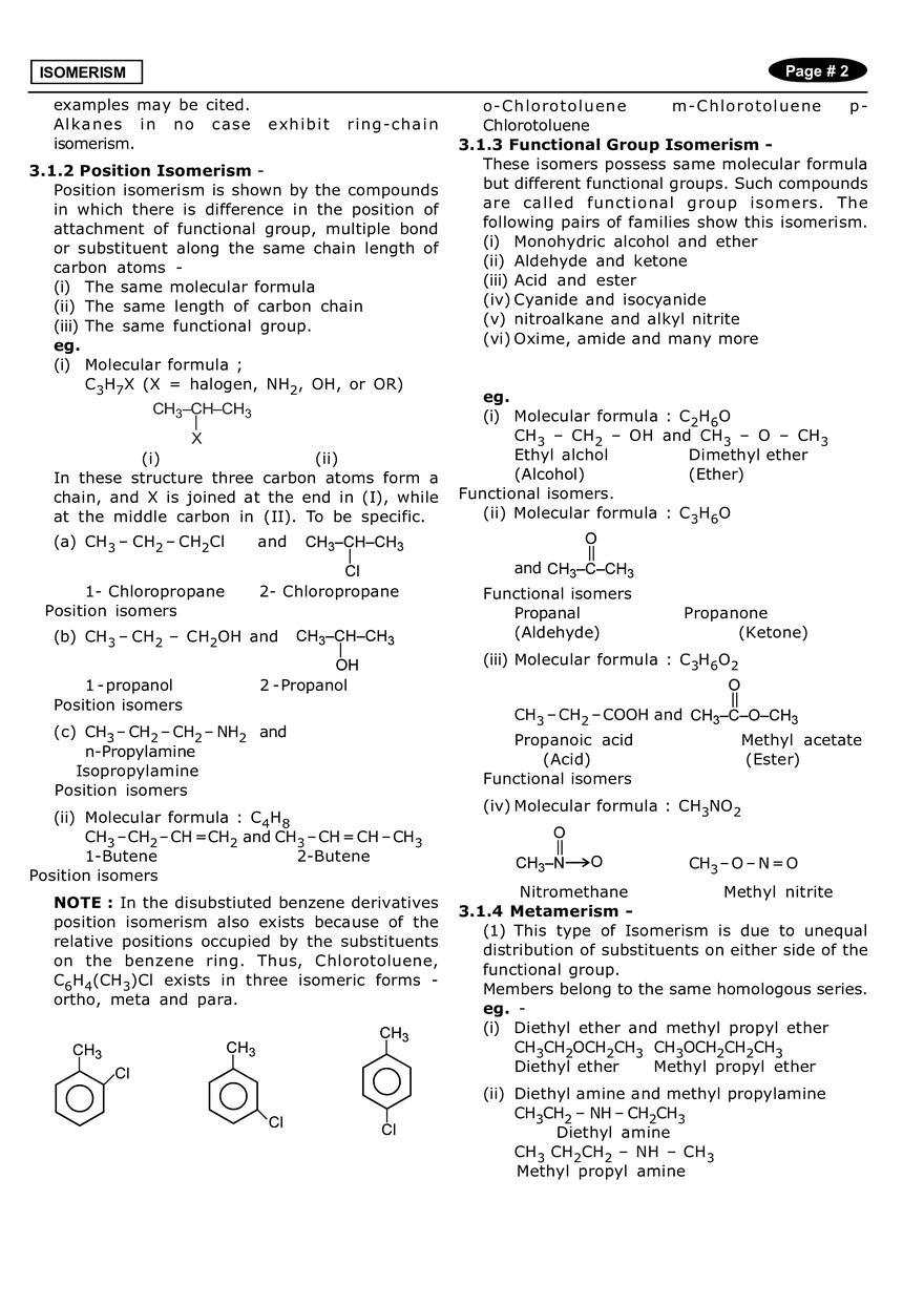 Isomerism Notes - Page 2
