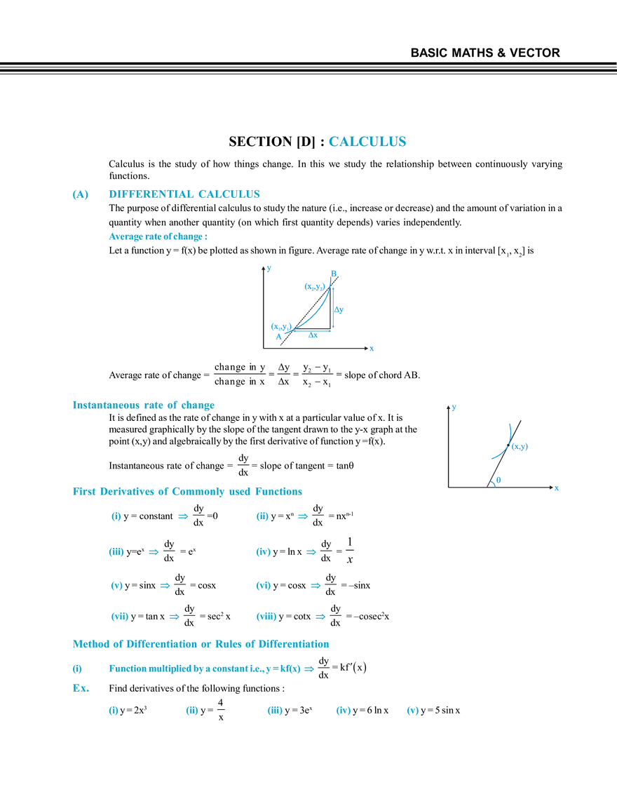 Basic Maths Section [D] Calculus - Page 1