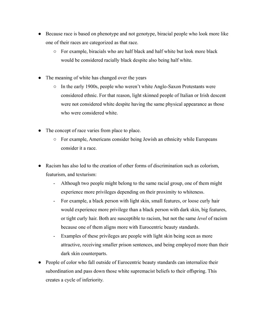 Sociology Study Guide Unit 1 Race & Ethnicity - Page 3