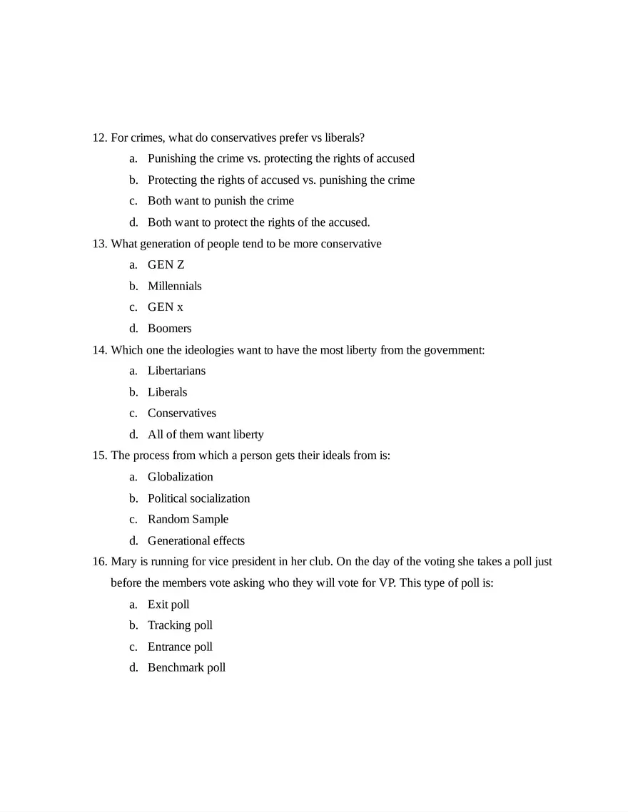 AP U.S. Government and Politics Unit 4 Quiz - Page 3
