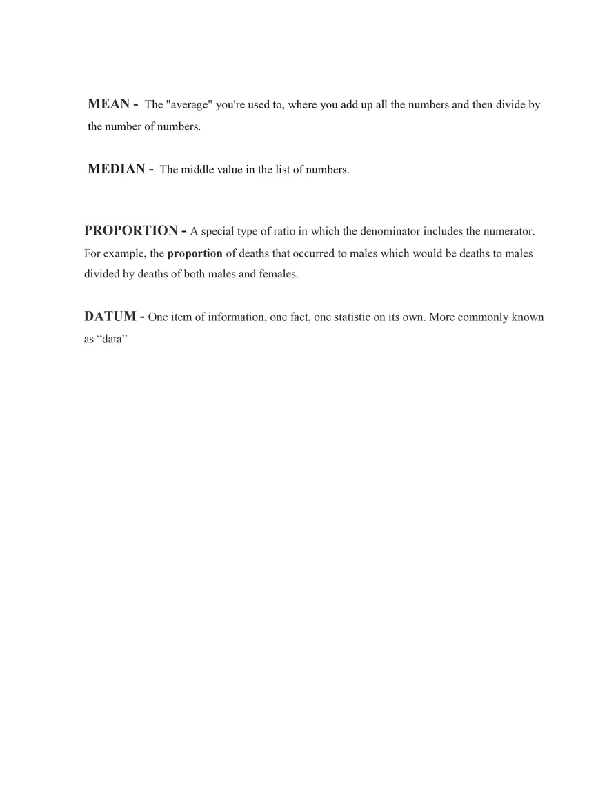 Statistics Definitions - Page 2