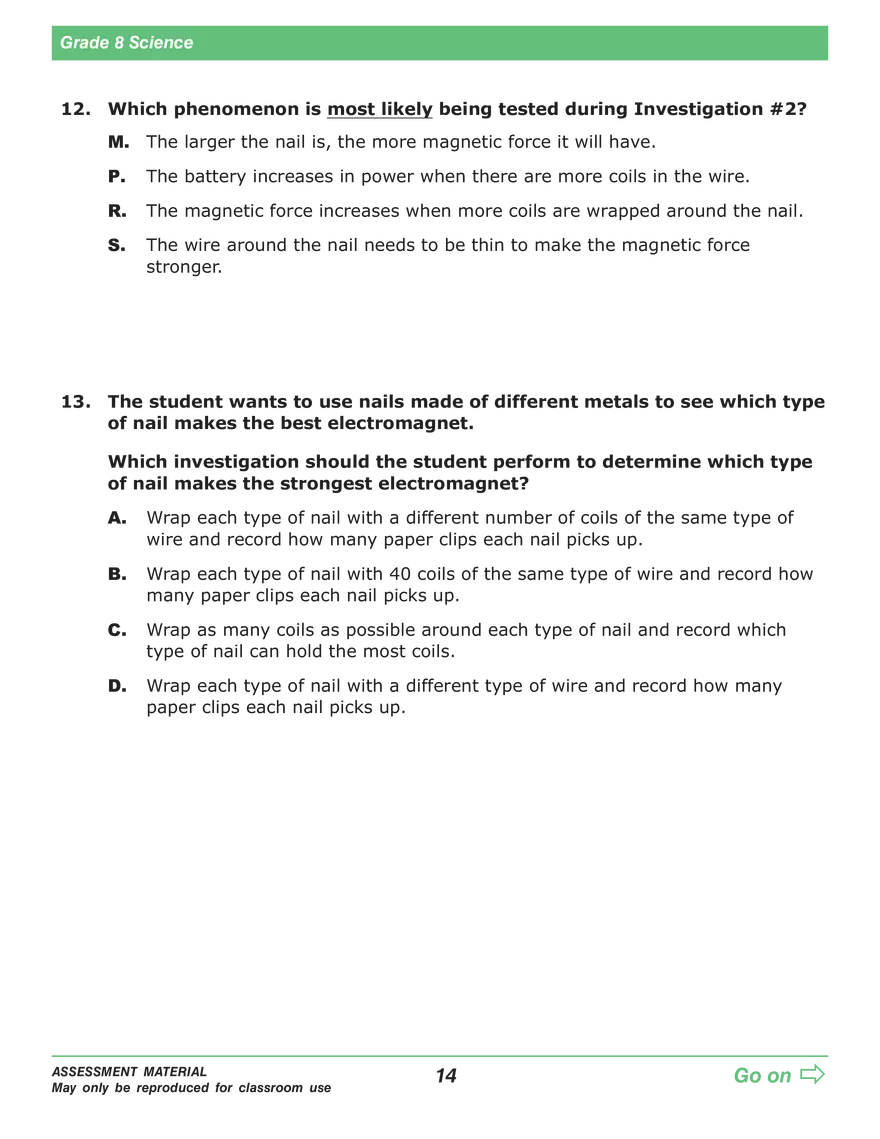 Open Grade 8: Science Practice Test - Page 8