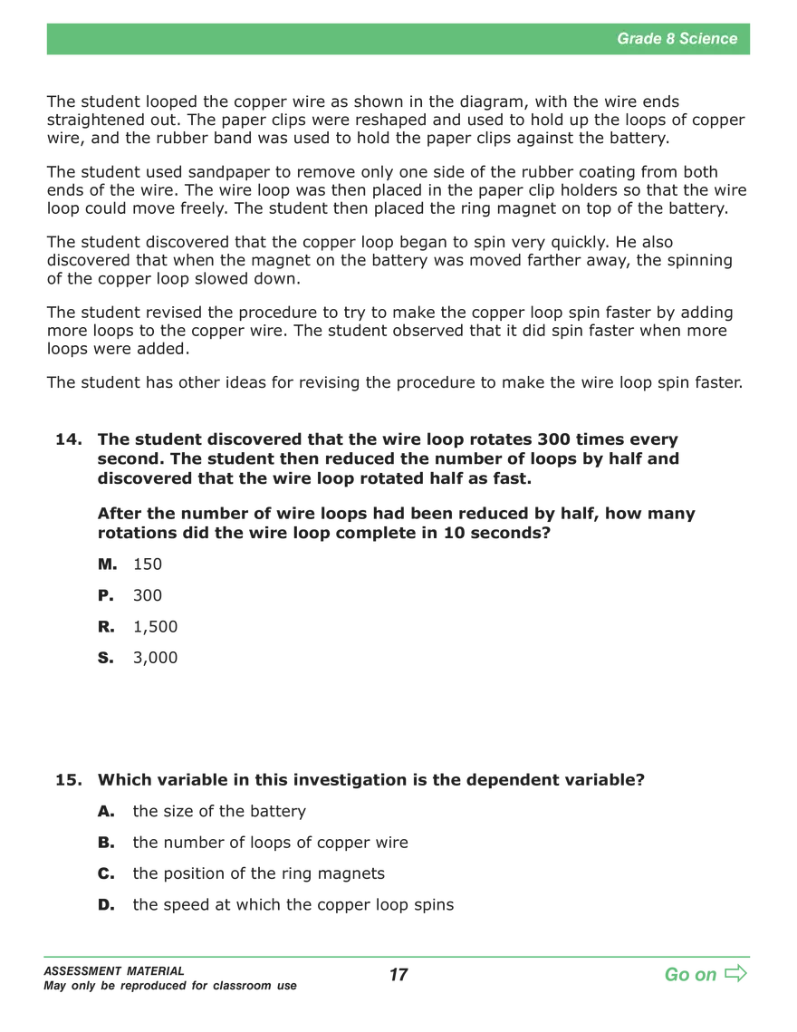 Open Grade 8: Science Practice Test - Page 11