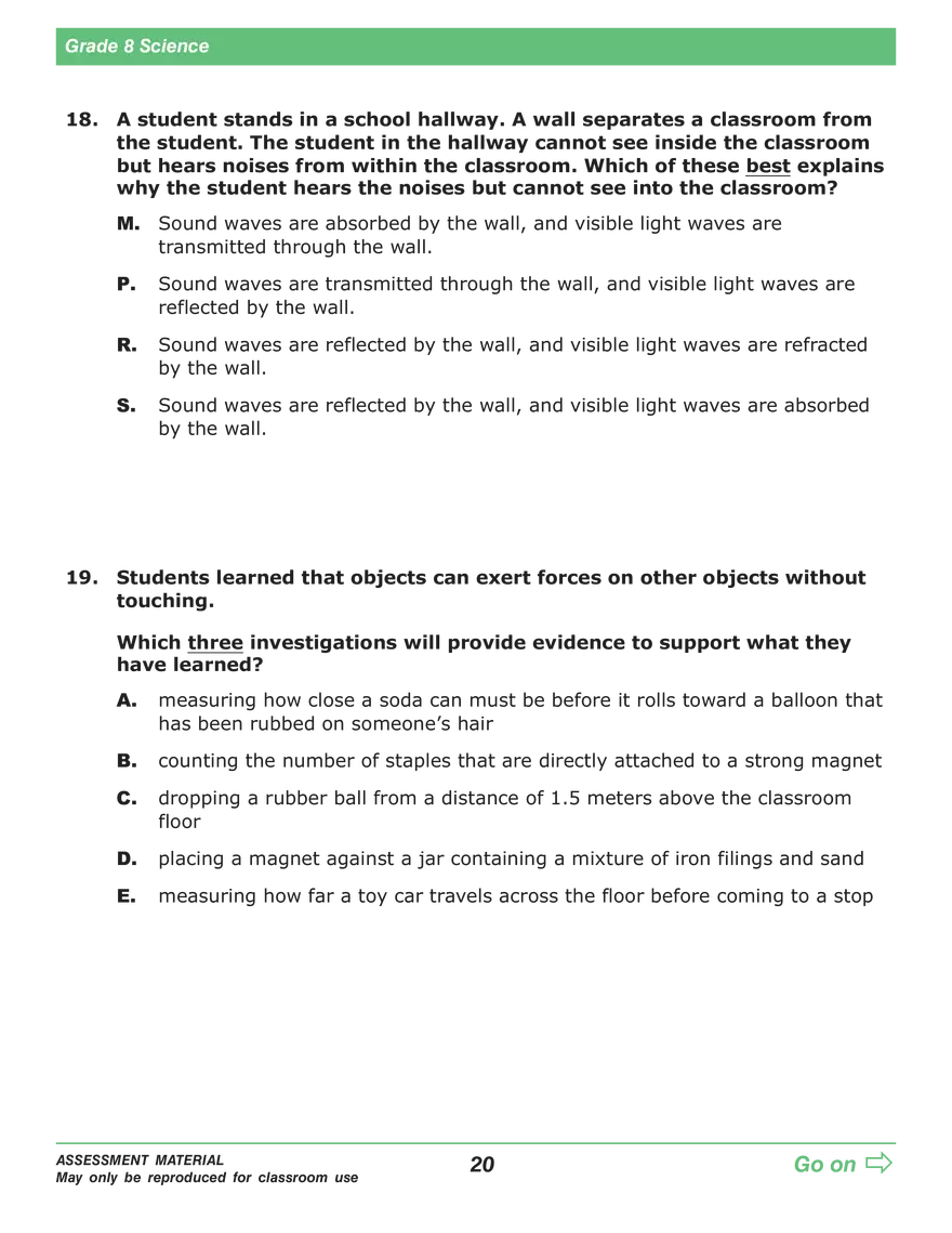 Open Grade 8: Science Practice Test - Page 15