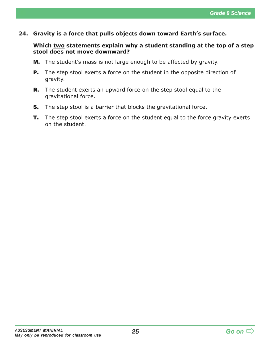 Open Grade 8: Science Practice Test - Page 20