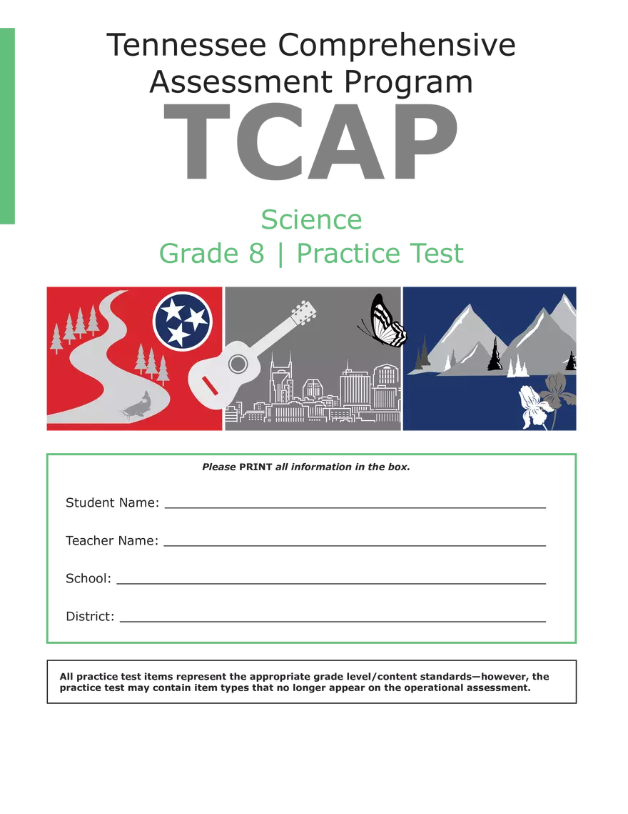 Open Grade 8: Science Practice Test - Page 1