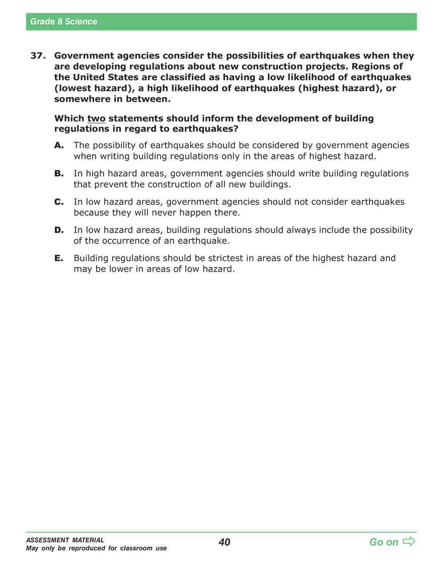Open Grade 8: Science Practice Test - Page 37