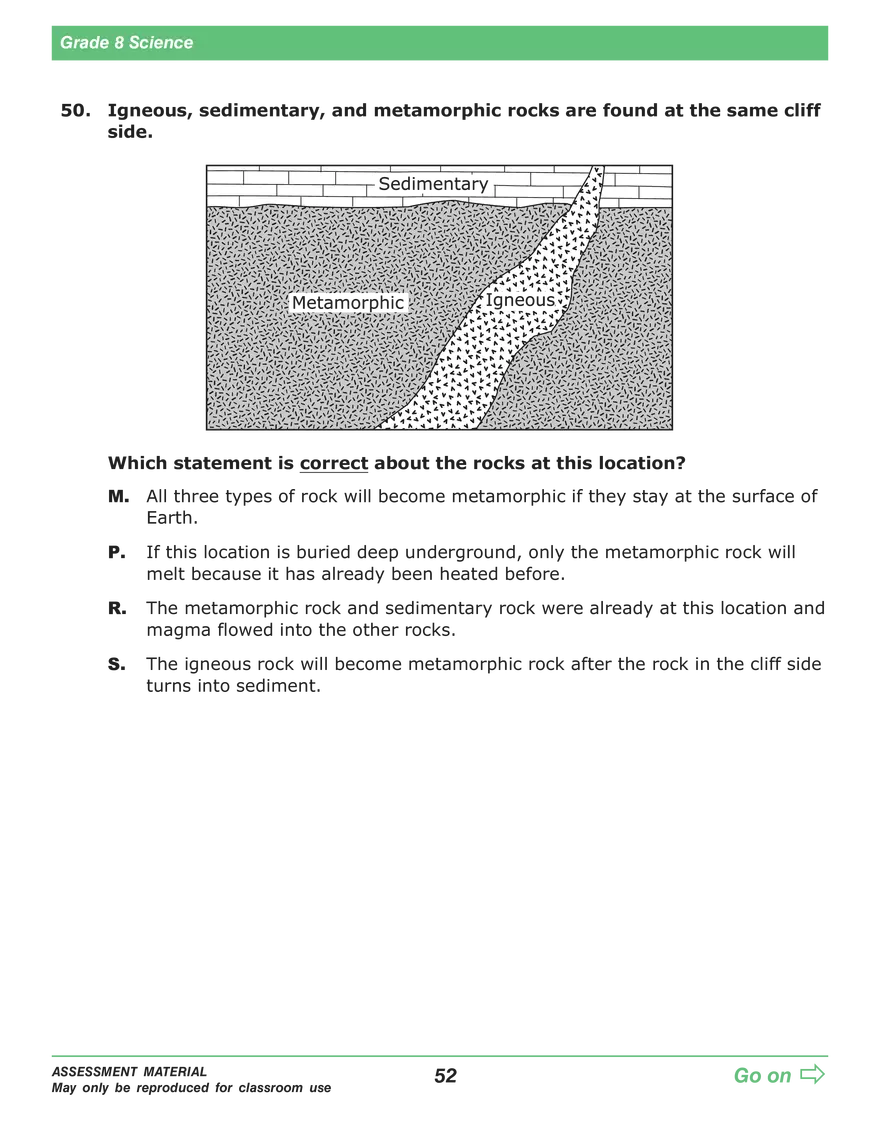 Open Grade 8: Science Practice Test - Page 50