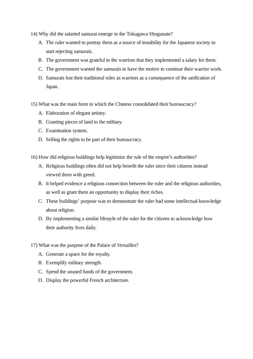 AP World History Unit 3 Quiz - Page 12