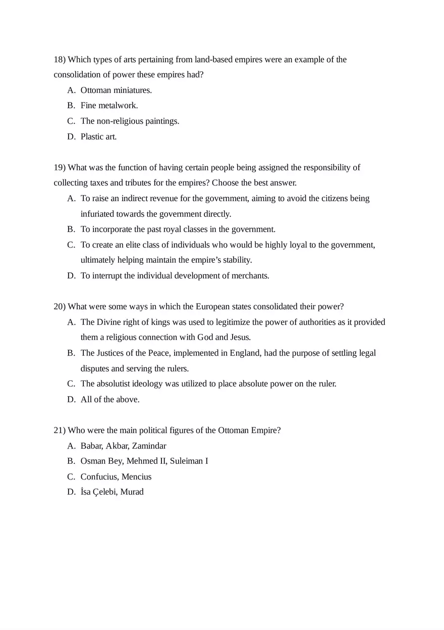 AP World History Unit 3 Quiz - Page 13