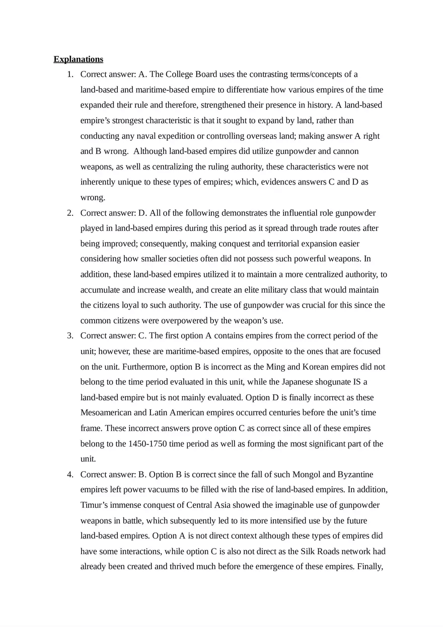 AP World History Unit 3 Quiz - Page 4