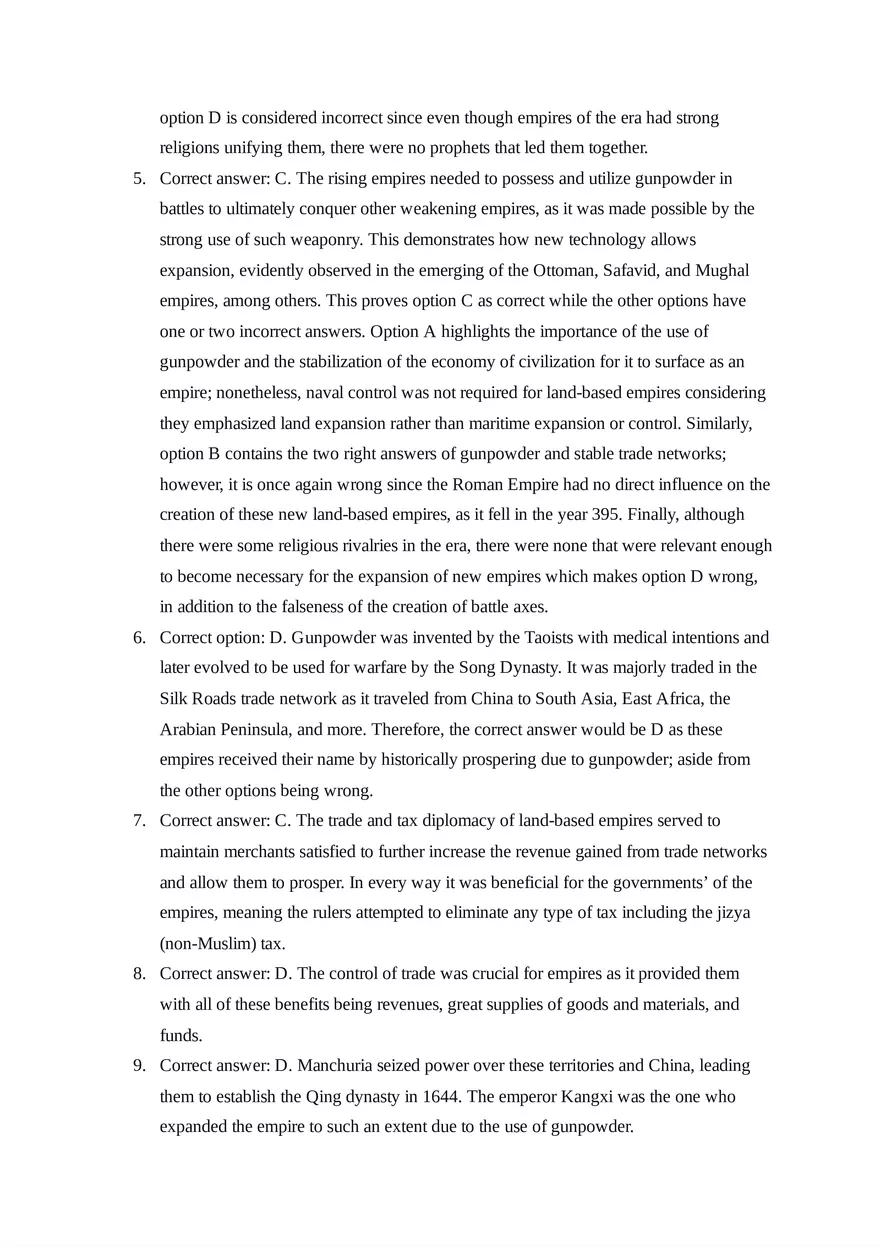 AP World History Unit 3 Quiz - Page 5