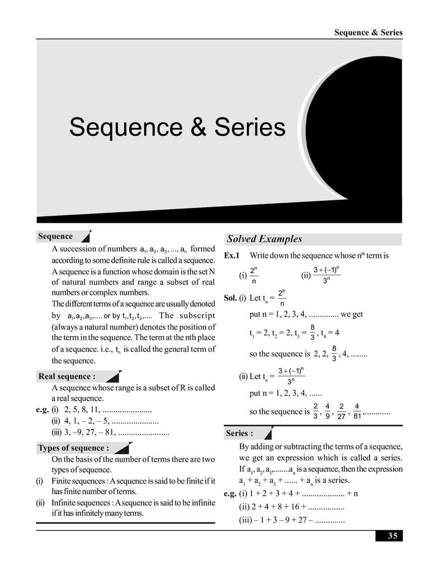 Sequence & Series - Page 1