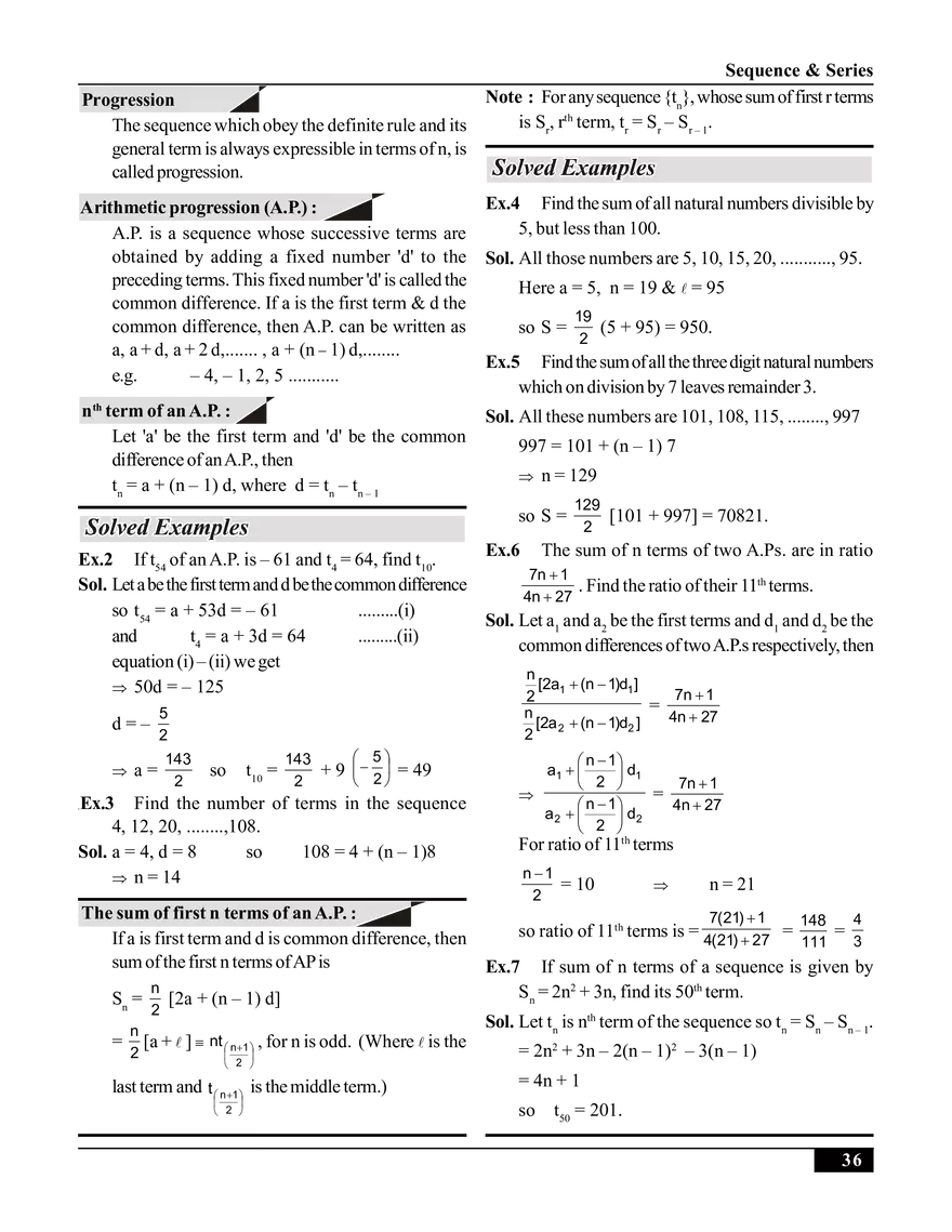 Sequence & Series - Page 2