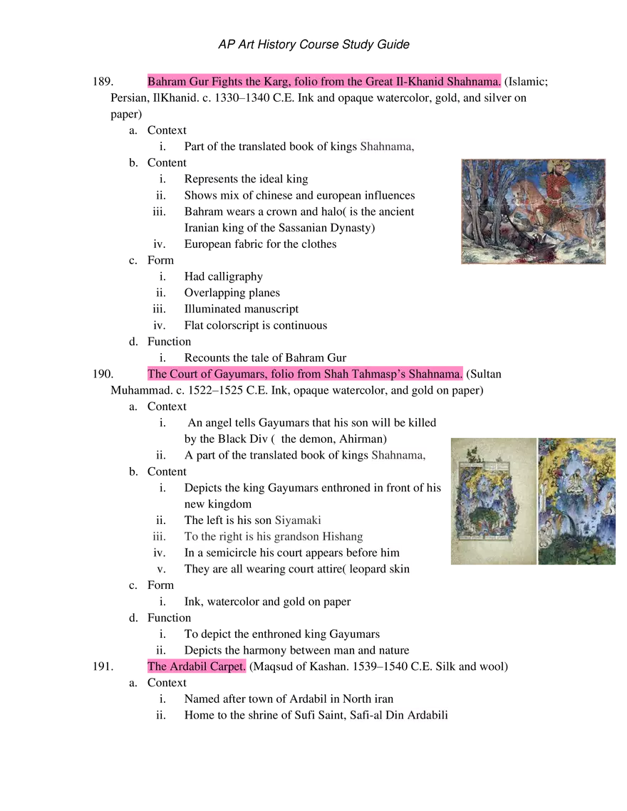 AP Art History Unit 7 West and Central Asia - Page 7