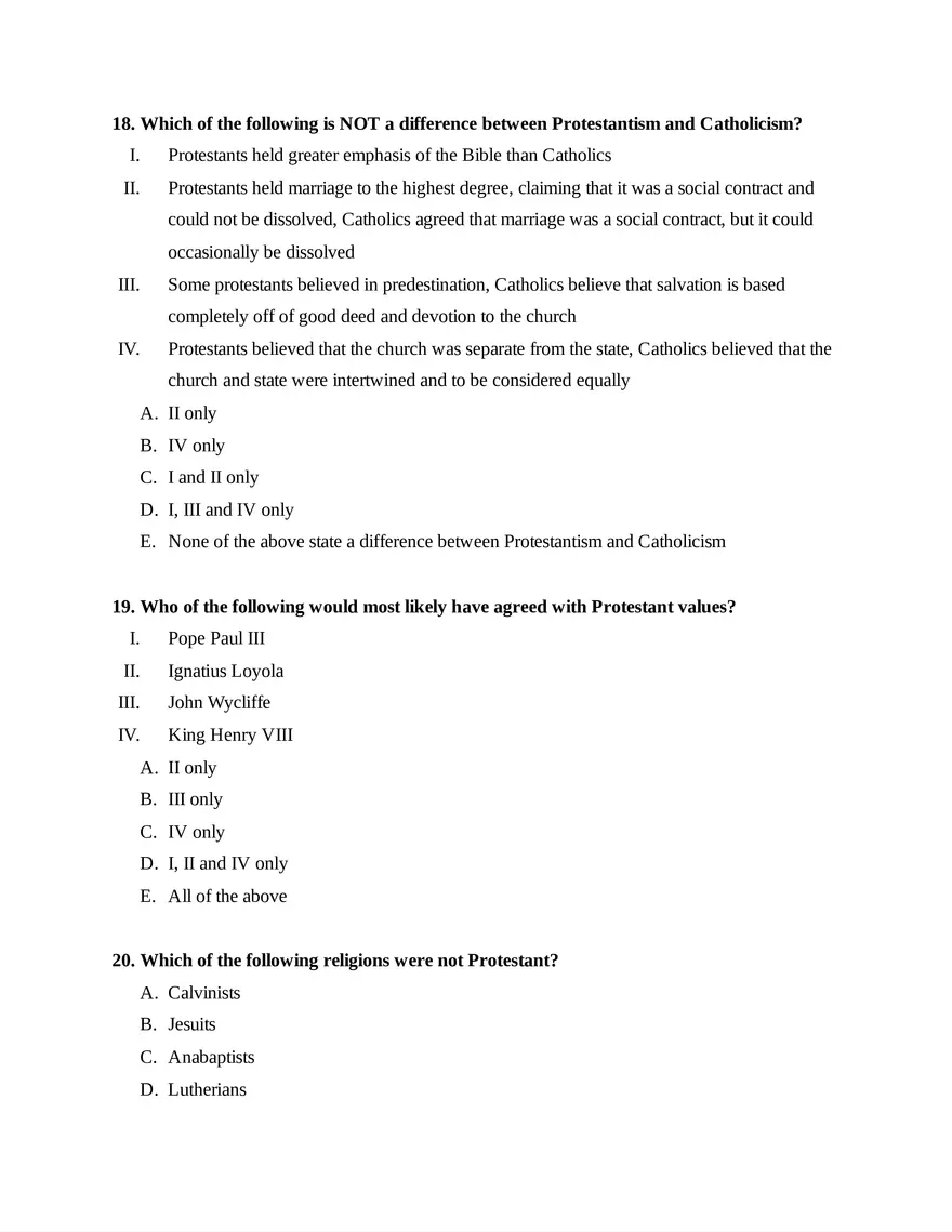 AP European History Unit 2 Quiz - Page 9