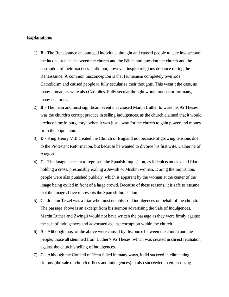 AP European History Unit 2 Quiz - Page 10