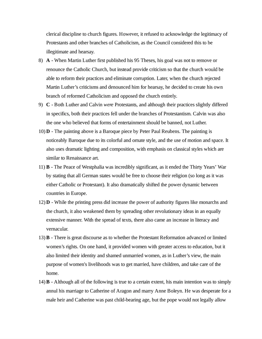 AP European History Unit 2 Quiz - Page 11