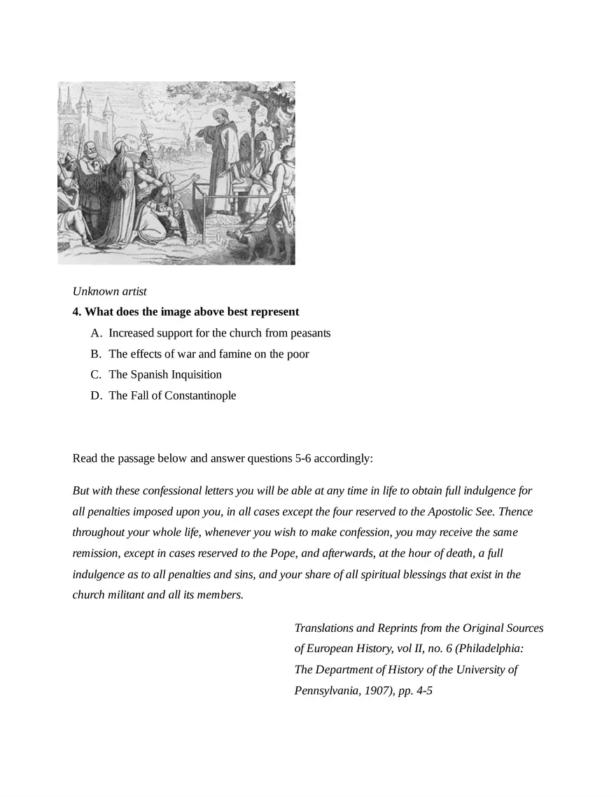 AP European History Unit 2 Quiz - Page 2