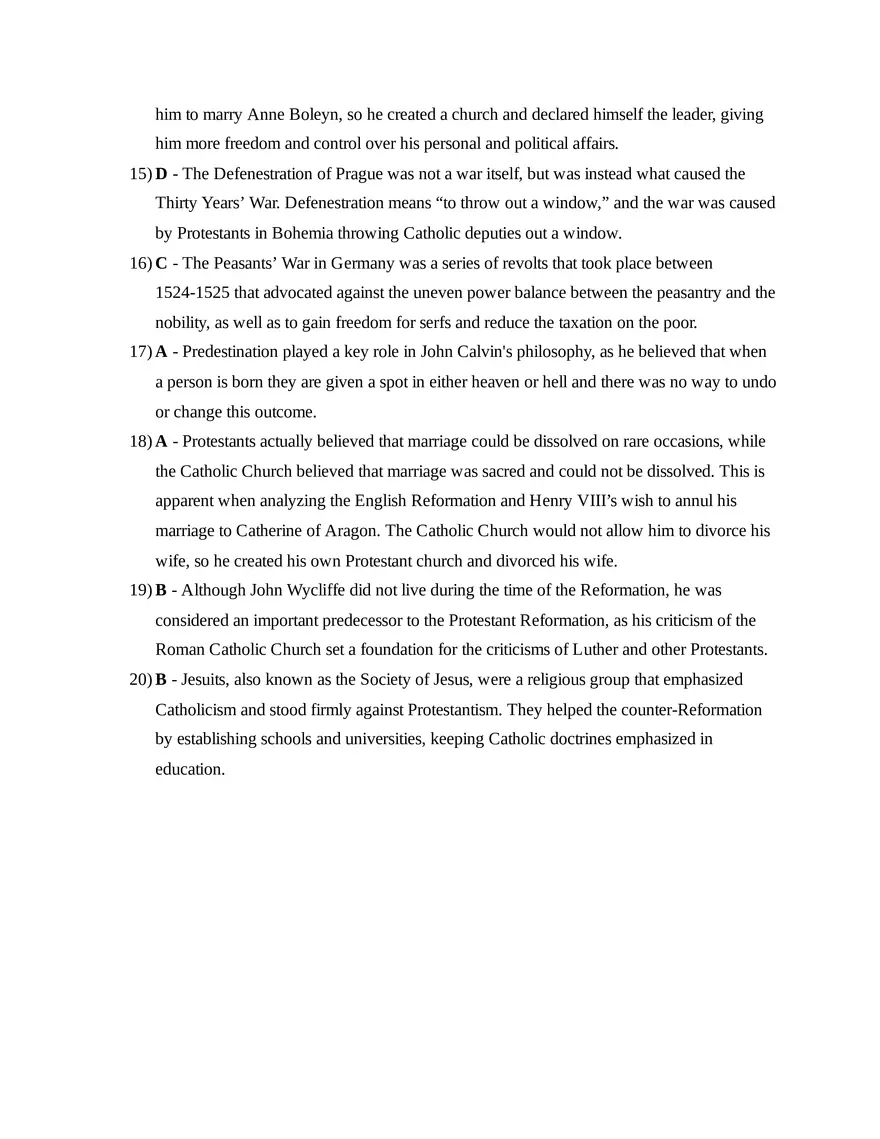 AP European History Unit 2 Quiz - Page 3